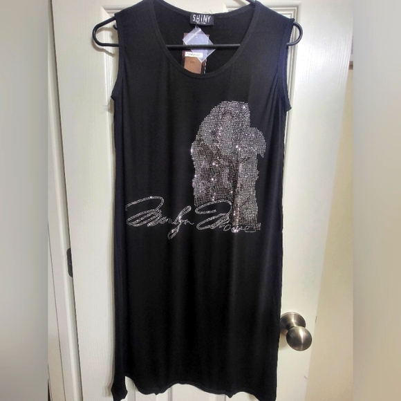 NWT Rhinestone Marylin Monroe Sleeveless Knee Length Dress -One size fits most - Picture 3 of 4